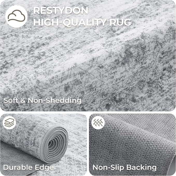 6x9 Area Rugs for Living Room, Large Washable Rug, Dining Room, Low Pile - Image 7