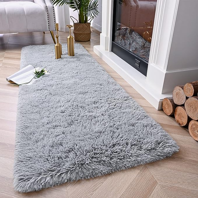 Chicrug Soft Runner Rugs for Bedroom Living Room Plush Fluffy Rug 3x8 | Shag - Image 2