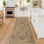 Non Slip 2x7 Gold Brown Runner Rugs - Image 3