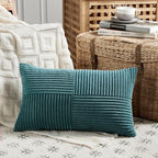 Fancy Homi 2 Packs Teal Lumbar Decorative Throw Pillow Covers 20x28 Inch - Image 2