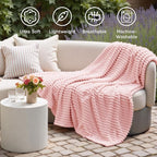 Bedsure Soft Coral Pink Throw Blanket - Image 5