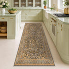 Non Slip 2x7 Gold Brown Runner Rugs - Image 8