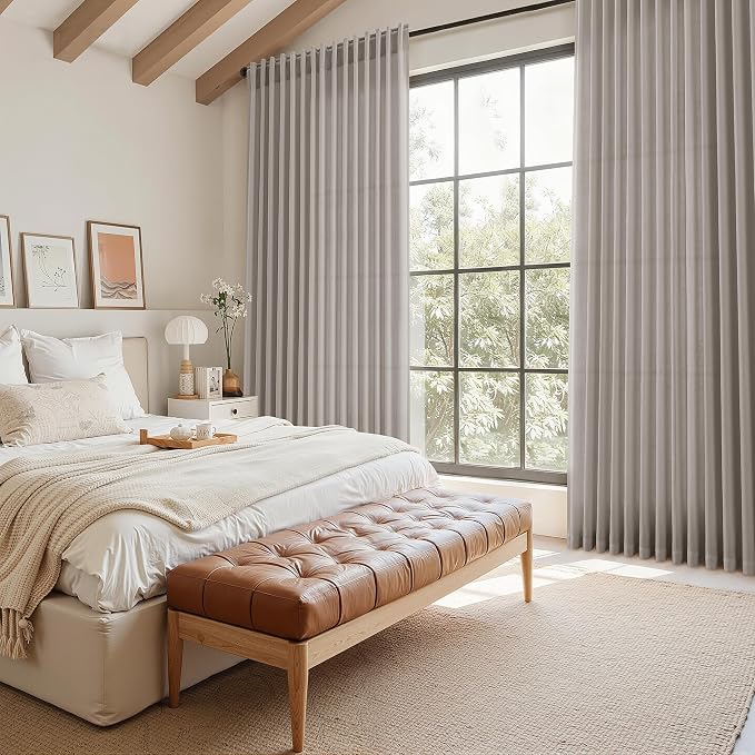 Stone Grey Linen Curtains 96 Inches Long - Image 7