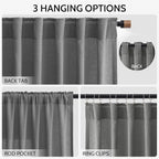 Blazer Grey Curtain Linen Blend Light Filtering Back Tab Curtains 108 Inches - Image 3