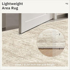 Soalmost 6x6 Beige Round Rug 6ft Circle Living Room Area Rugs Non-Slip | - Image 6