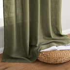 MIULEE Light Olive Green Linen Curtains 52x90 Inch Long 2 Panel - Image 7