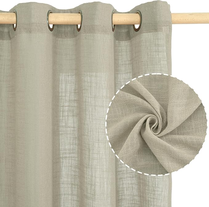 48 Inch Length Short Linen Curtains - Image 2