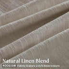 Burlywood Birch Linen Pinch Pleated Curtains 132 Inches Long | Thick Flax - Image 2