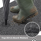 BEQHAUSE Dirt Trapper Door Mat 32"x72", Non-Slip Washable Doormat, Charcoal | - Image 3