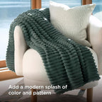 Bedsure Soft Throw Blanket for Couch Decor Gifts Mallard Green 50"x70" | - Image 3