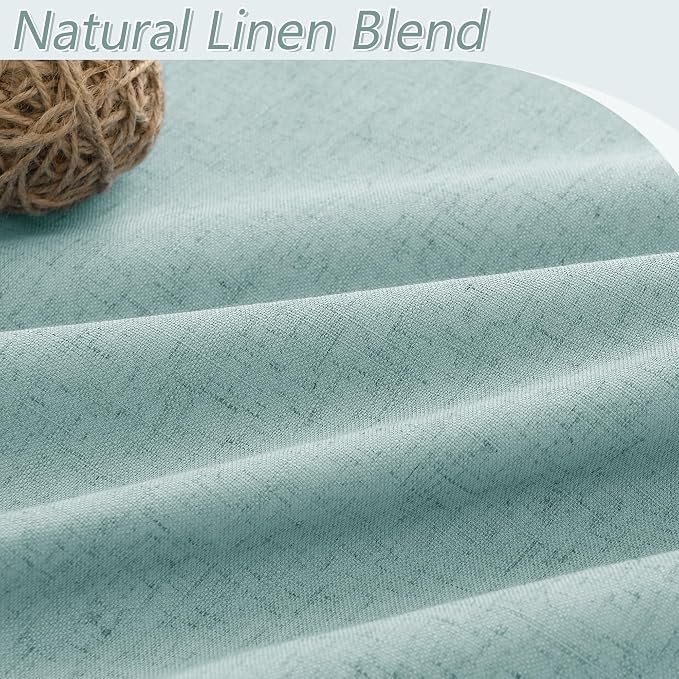 100% Blackout Linen Curtains 80 Inch Length 2 Panels Set - Image 3