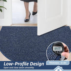 BEQHAUSE Dirt Trapper Door Mat 24" x 36" Half Circle Non Slip Rugs, Absorbent - Image 5