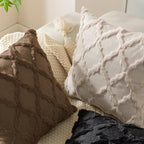 Set of 2 Soft Moroccan Throw Pillow Covers 20x20 Inch Plush Boho Decorative - Image 2