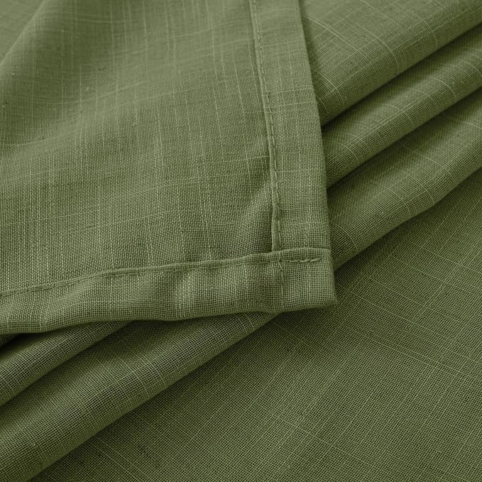 BGment Olive Green Linen Curtains 63 Inches Long - Image 9
