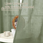Sheer Linen Curtains for Living Room Bedroom 102 Inch Length | Light Filtering - Image 5