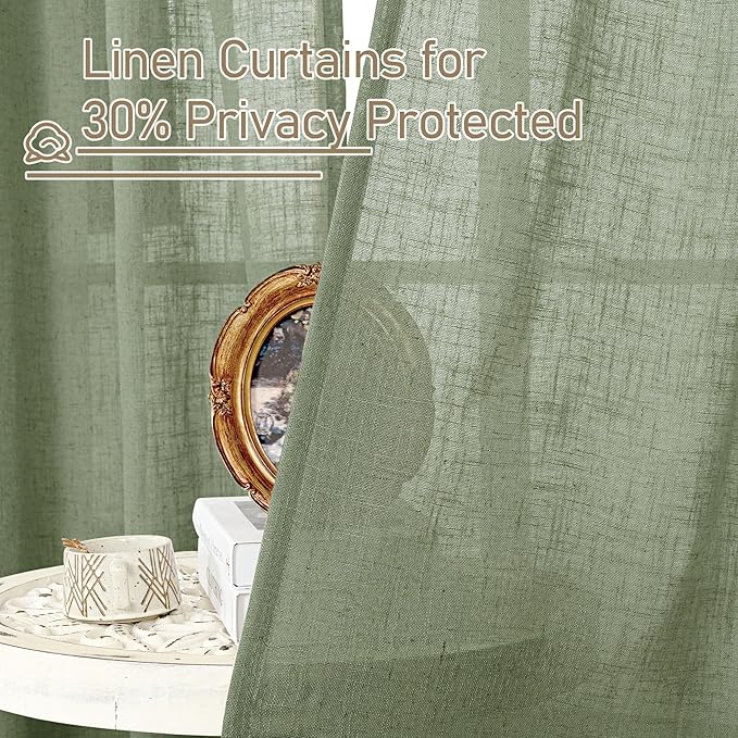 Light Filtering Linen Curtains 72 inches Long - Image 5