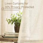 Faux Linen Curtains 63 inches Long - Image 5