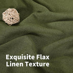 YoungsTex Olive Green Linen Curtains 40 Inch Length - Image 4