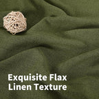 YoungsTex Olive Green Linen Curtains 45 Inch Length 2 Panels - Image 4