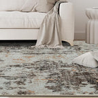 5x8 Area Rugs for Living Room Washable Bedroom Dining Room Brown Beige | Modern - Image 9