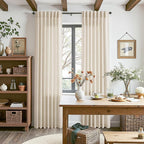 Linen Curtains 70 Inch Length for Living Room Back Tab Semi Sheer Light - Image 8