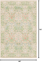 Washable Beige Green 5x8 Area Rug - Image 2