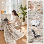 5x7 Area Rugs for Living Room, Large Washable Rug, Dining Room, Low Pile - Image 5