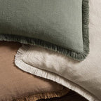 MIULEE Boho Linen Fringe Decorative Fall Throw Pillow Covers Brown 20x20 | Set - Image 4