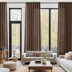 Cappuccino Linen Curtains for Living Room 105 Inches Long Light Filtering Semi - Image 8