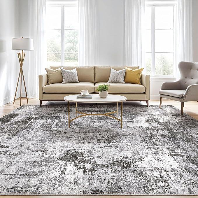 LOONGRUG 7x10 Area Rug Washable Large Neutral Modern Living Room Rugs | - Image 5