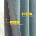 NICETOWN Full Blackout Skylark Blue Linen Curtains 102" Length - Image 7