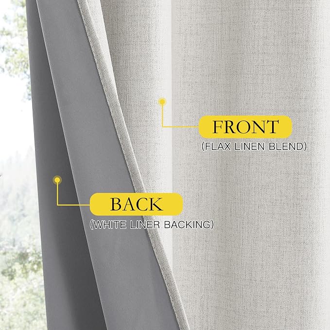 NICETOWN 100% Blackout Curtains 63 inches Long 2 Panels, Thermal Insulated - Image 5