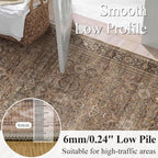 Schweek 3x12 Washable Kitchen Runner Rug Non Slip Hallway Rug Vintage Brown | - Image 4