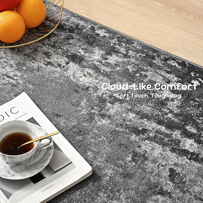 2x5 Black Rug Runners for Hallways Kitchen Runner Rug Non Slip Washable Black - Image 6
