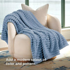 Bedsure Soft Blue Throw Blanket - Image 3