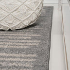 JONATHAN Y Khalil Modern Berber Stripe Gray/Cream Indoor Area Rug, Contemporary - Image 6
