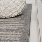 JONATHAN Y Khalil Modern Berber Stripe Gray/Cream Runner Rug, Contemporary - Image 7