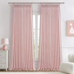 Baby Pink High Ceiling 102 Inches Long Curtains 2 Panels Set by PleatedDrapes
