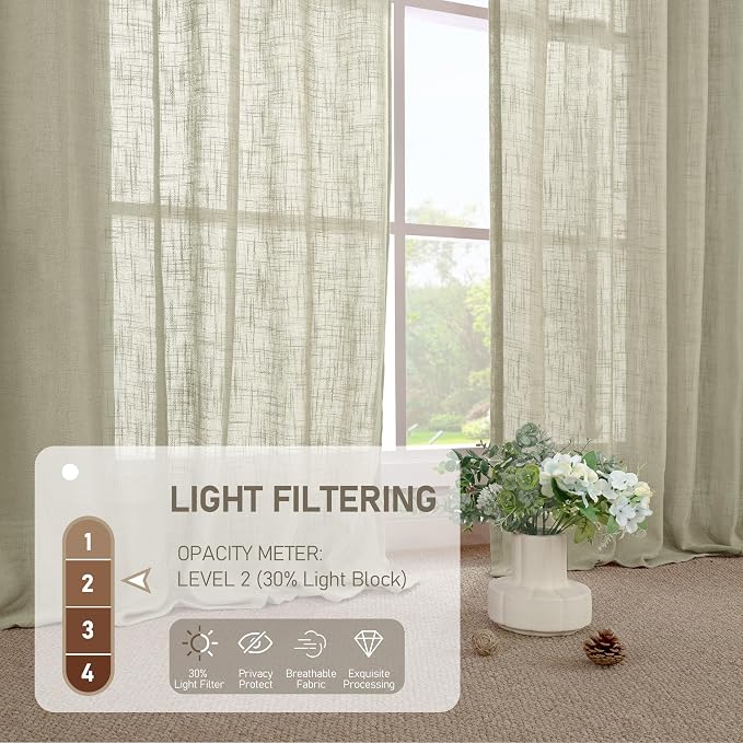 48 Inch Length Short Linen Curtains - Image 5