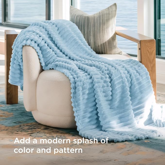 Bedsure Soft Twin XL Blanket for Bed Dorm Light Blue 66"x90" | Birthday Gifts - Image 3