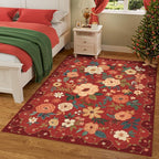 DUKINO 6x9 Area Rugs, Floral Washable Rug - Image 6