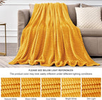 BEDELITE 3D Ribbed Mustard Yellow Fleece Twin Blanket - Image 7