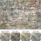 LOONGRUG 7x9 Area Rug Washable Large Neutral Modern Living Room Rugs | Abstract - Image 9