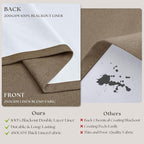 Latte Pleated Linen 100% Blackout 84 Inch Curtains - Image 8