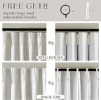 Beige White Pinch Pleated 100% Blackout Linen Curtains W60xL120 1 Panel | Black - Image 5