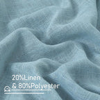 Stone Blue Linen Curtains 54 Inch Length 2 Panels - Image 2