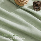 Mist Sage Linen Curtains Semi Sheer 96 Inches Long 2 Panels Set - Image 5