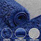 6x9 Fluffy Shag Area Rugs for Living Room Bedroom: Soft Plush Carpet Blue | - Image 8