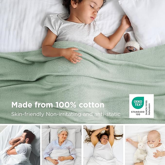 Bedsure GentleSoft 100% Cotton Blanket Queen Size - Image 2