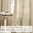 Brown Linen Sheer Curtains 95 inch - Image 8